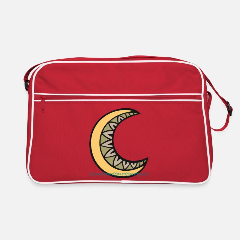Moon pattern with geometric leaf décor motif Retro Bag
