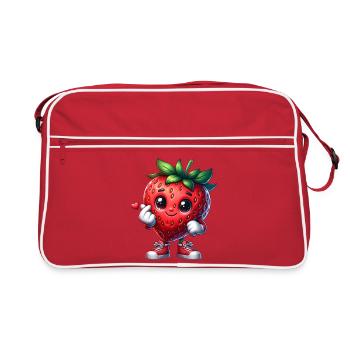 Main en cœur de fraise - Sac Retro - rouge/blanc - Devant