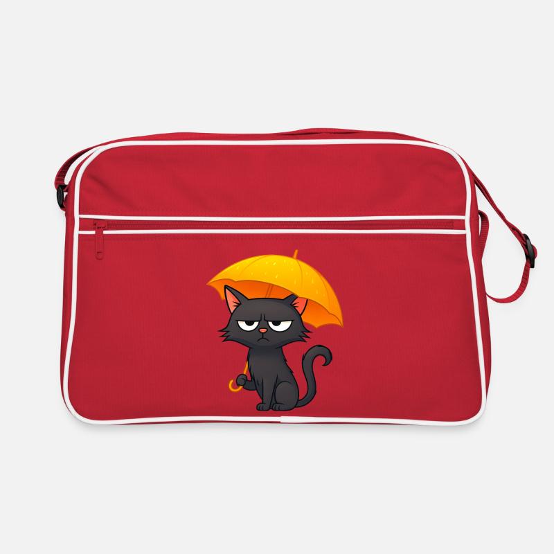 Humorvolle Grumpy Regentage Desaster mit Katze Retro Tasche