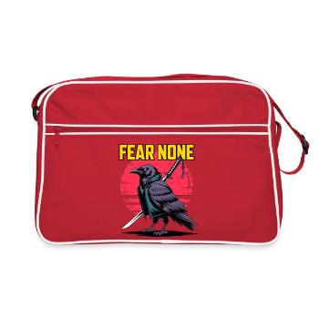 Samurai Raven Fear None Design - Retro Bag - red/white - Front