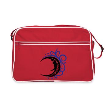 Mystical moon in tribal style - Retro Bag - red/white - Front