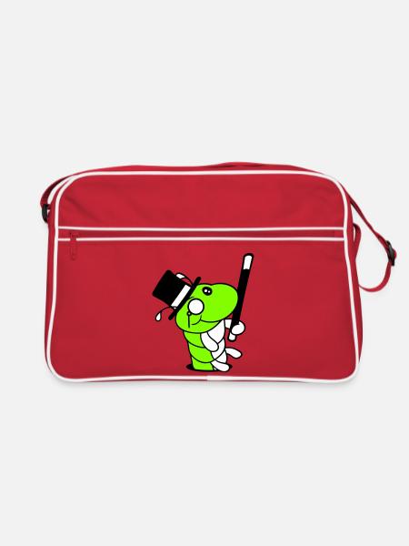 Caterpillar Sir Mr. Rich Monocle Glasses Cylinder Hole - Retro Bag - red/white - Front