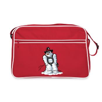 1421-michel-in-snow - Retro Bag - red/white - Front