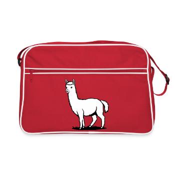 T-shirt en alpaga avec un joli cadeau à motif animal - Sac Retro - rouge/blanc - Devant