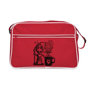 Grind or Die: Robot Chef for Baristas - Retro Bag - red/white - Front