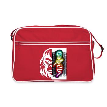 Neon Graffiti Text on Brick - Retro Bag - red/white - Front
