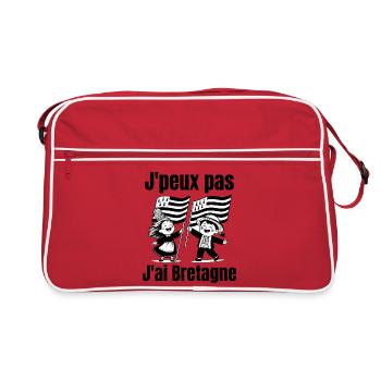 Brittany, ich bin ein Breton, lang lebe Brittany - Retro Tasche - Rot/Weiß - Vorne