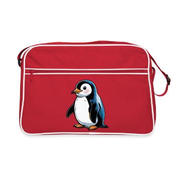 Comic Penguin Blue Tone - Retro Bag - red/white - Front