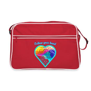 Cerveau et cœur - Sac Retro - rouge/blanc - Devant
