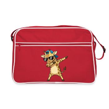 Art de dessin animé Girafe à Cool Dapping - Sac Retro - rouge/blanc - Devant