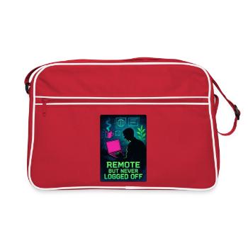 Connected teleworker H24 design neon cyber - Retro Bag - red/white - Front