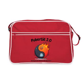 Puberty 2.0 - Menopause Yin Yang & Balance - Retro Bag - red/white - Front
