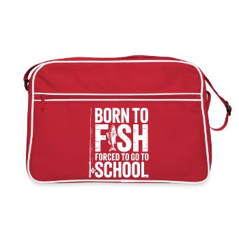 Né dans la famille des poissons, en milieu d’école - Sac Retro - rouge/blanc - Devant