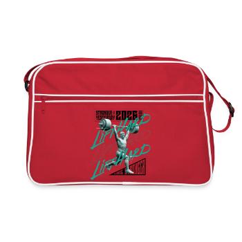 Homme de la musculation, version rose violet foncé - Sac Retro - rouge/blanc - Devant