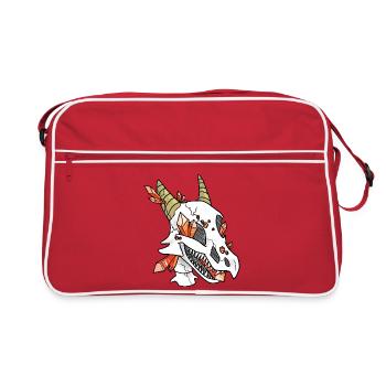 Crystal Skull - Dragon (by Leni Riosa) - Retro Bag - red/white - Front
