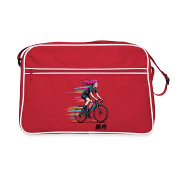 Cycliste sprint néon - Sac Retro - rouge/blanc - Devant