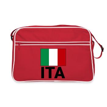 Drapeau sportif italien avec abréviation ITA - Sac Retro - rouge/blanc - Devant