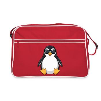 Süßer Pinguin Cartoon Chubby Sonnenbrille Sommer - Retro Tasche - Rot/Weiß - Vorne