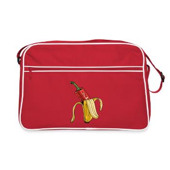 Surreale Pepper-Banane Kunst - Retro Tasche - Rot/Weiß - Vorne