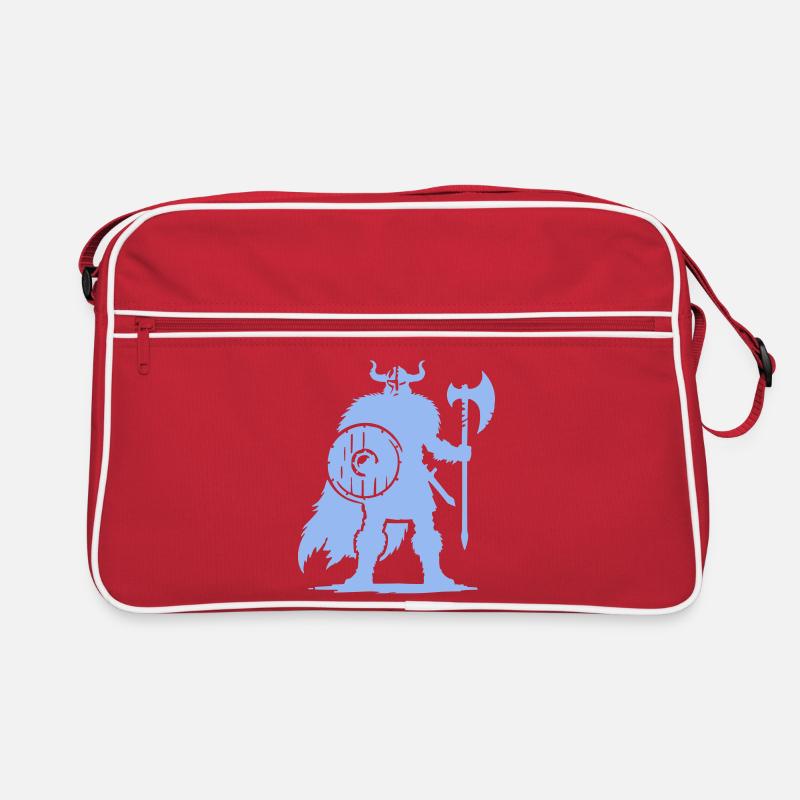 Wikinger Krieger mit Axt und Schild Retro Tasche