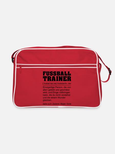 Lustige Definition Fußballtrainer Geschenk - Retro Tasche - Rot/Weiß - Vorne