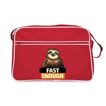 Graphique de paresseux assez rapide - Sac Retro - rouge/blanc - Devant