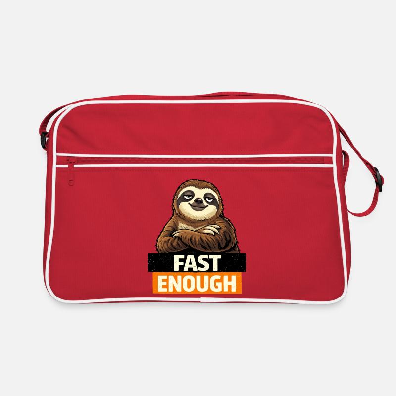 Fast Enough Sloth Graphic Retro Bag