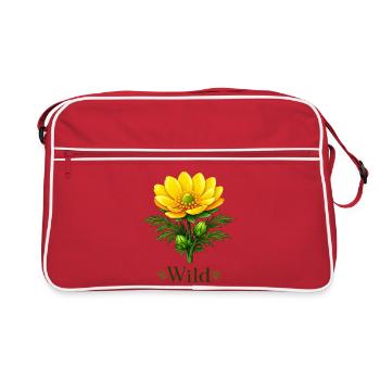 Adonis Beauty Yellow Wildflower Nature Floral Design - Retro Bag - red/white - Front