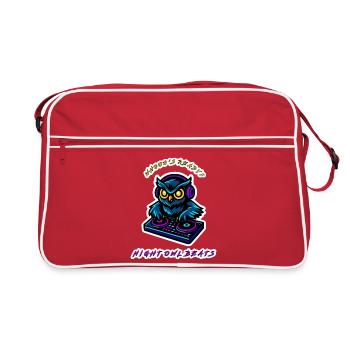 Night Owl schlägt DJ Owl - Retro Tasche - Rot/Weiß - Vorne
