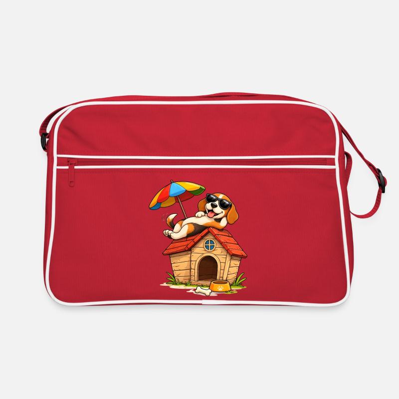 Conception de la maison de vacances des chiens Beagle - Sac Retro - rouge/blanc