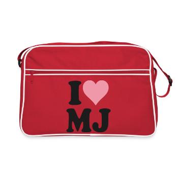 I Love Heart Minimalist Design - Retro Bag - red/white - Front