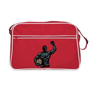 Équipe d’athlètes musculaires des joueurs de beach-volley-ball - Sac Retro - rouge/blanc - Devant