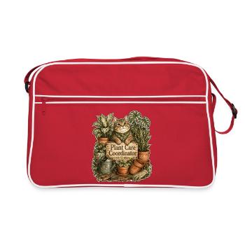Chat coordinateur des soins des plantes - Sac Retro - rouge/blanc - Devant