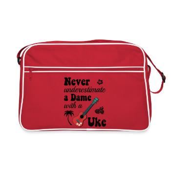 Never underestimate a Dame with a Uke - Retro Bag - red/white - Front