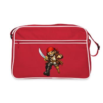 Pirate à l’épée - Sac Retro - rouge/blanc - Devant