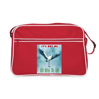 It's not me who brings the kids - Stork - Retro Bag - red/white - Front