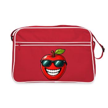 Fruits d’été de dessins animés pomme de Kawaii - Sac Retro - rouge/blanc - Devant