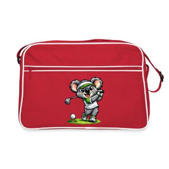 Koala mignon jouant au golf - Sac Retro - rouge/blanc - Devant