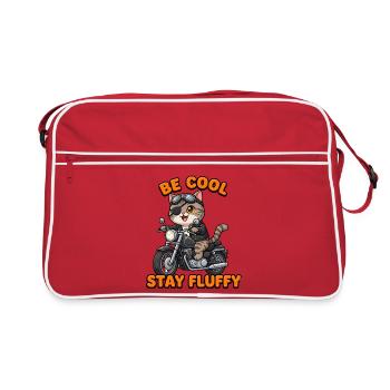 Chat rocker sur moto Reste Pelucheux - Sac Retro - rouge/blanc - Devant