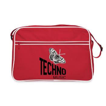 Monochromer Halbton-Schmetterling - Retro Tasche - Rot/Weiß - Vorne