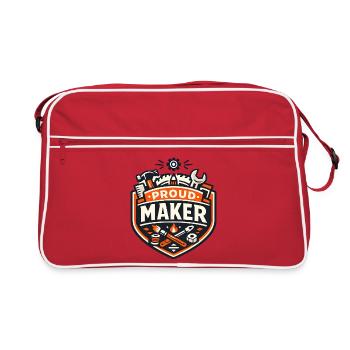 Stolzer Maker Abzeichen – Basteln & DIY - Retro Tasche - Rot/Weiß - Vorne