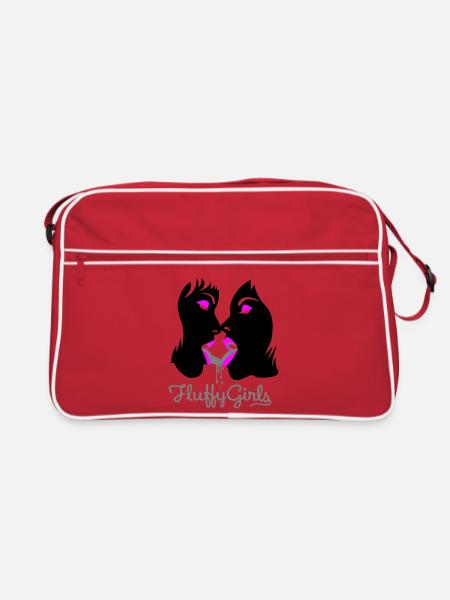 fluffy girls - Retro Tasche - Rot/Weiß - Vorne