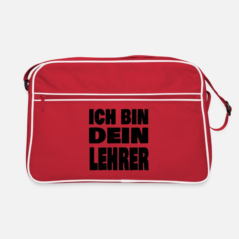 Ich bin dein Lehrer - Retro Tasche - Rot/Weiß