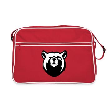 Black Bear Head - Retro Bag - red/white - Front
