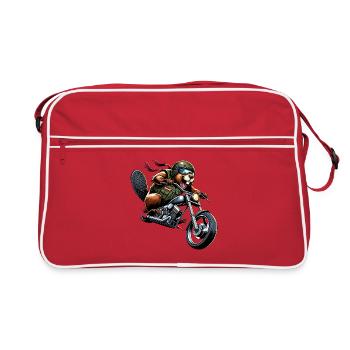 Motard Beaver en balade d’aventure - Sac Retro - rouge/blanc - Devant