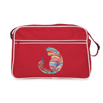Cat with fairy E 72 - Retro Bag - red/white - Front