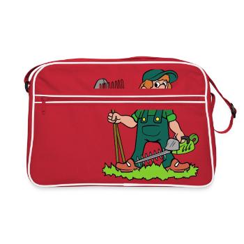 Jardinier avec cisaille arrière - Sac Retro - rouge/blanc - Devant