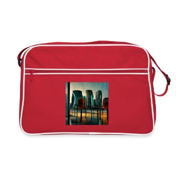 scène urbaine futuriste - Sac Retro - rouge/blanc - Devant