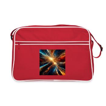 Kosmische Explosionsfarben - Retro Tasche - Rot/Weiß - Vorne