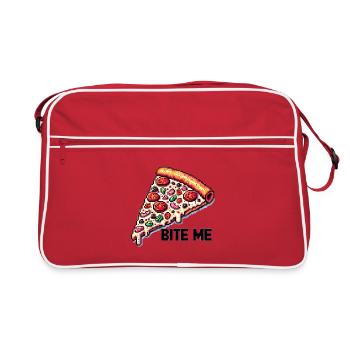Bite me Pizza - Retro Bag - red/white - Front